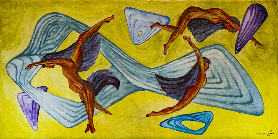 Painting Circling Forward by Negar T